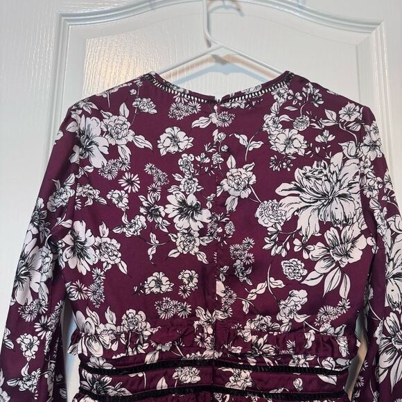 Bardot Women’s Jolie Floral Print Lattice Trim Satin Midi Dress Size 6/Small - Picture 9 of 12